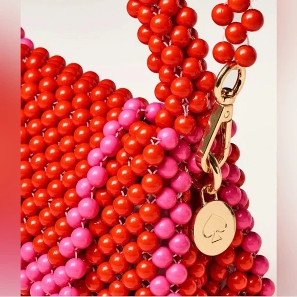 NWT Kate Spade x Target Beaded Top-Handle/Crossbody Bag in Red and Pink - Picture 4 of 7